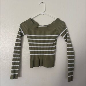 Striped off the shoulder Top